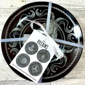 Disney Villains Appetizer Plates URSULA CRUELLA EVIL QUEEN MALEFICENT NEW